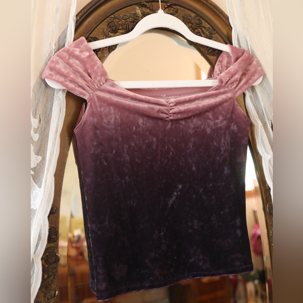 American Eagle Velvet Ombré Top